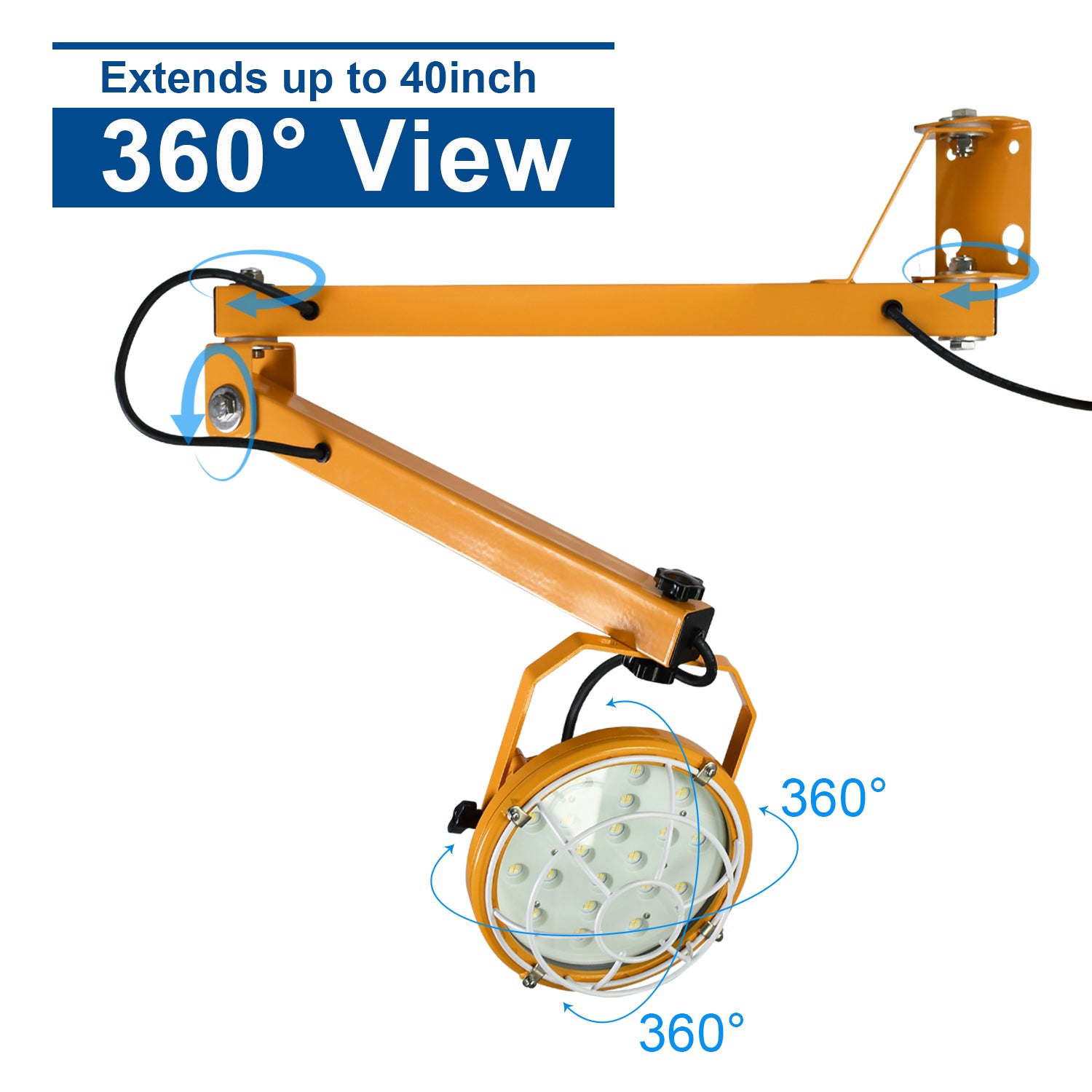 LED Loading Dock Lights 30W 4200 Lumens with 40'' Single Swing Arm