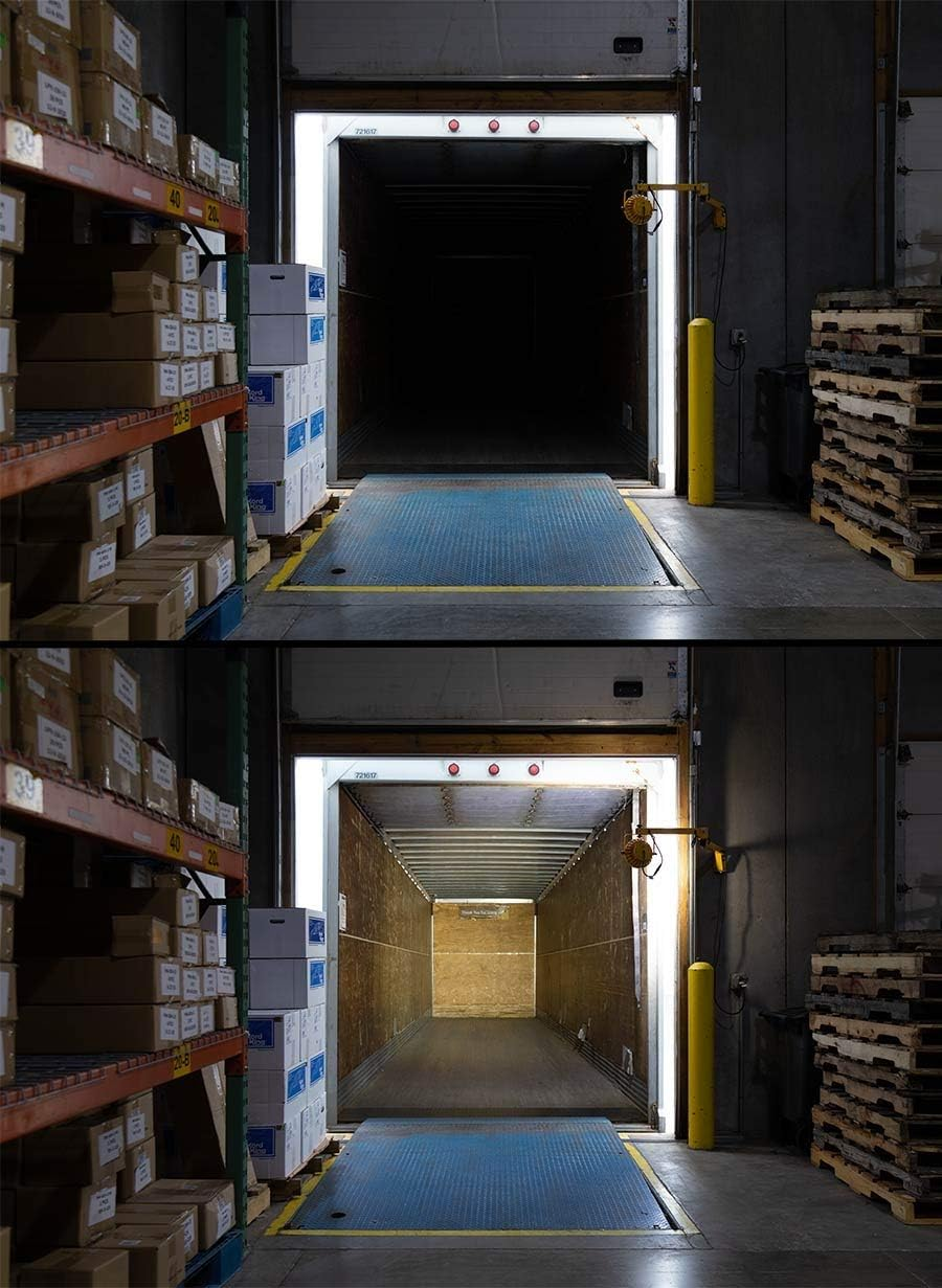 IP65 Led Loading Dock Light 60W 8200 Lumens with 40'' Swing Folding Double Arm