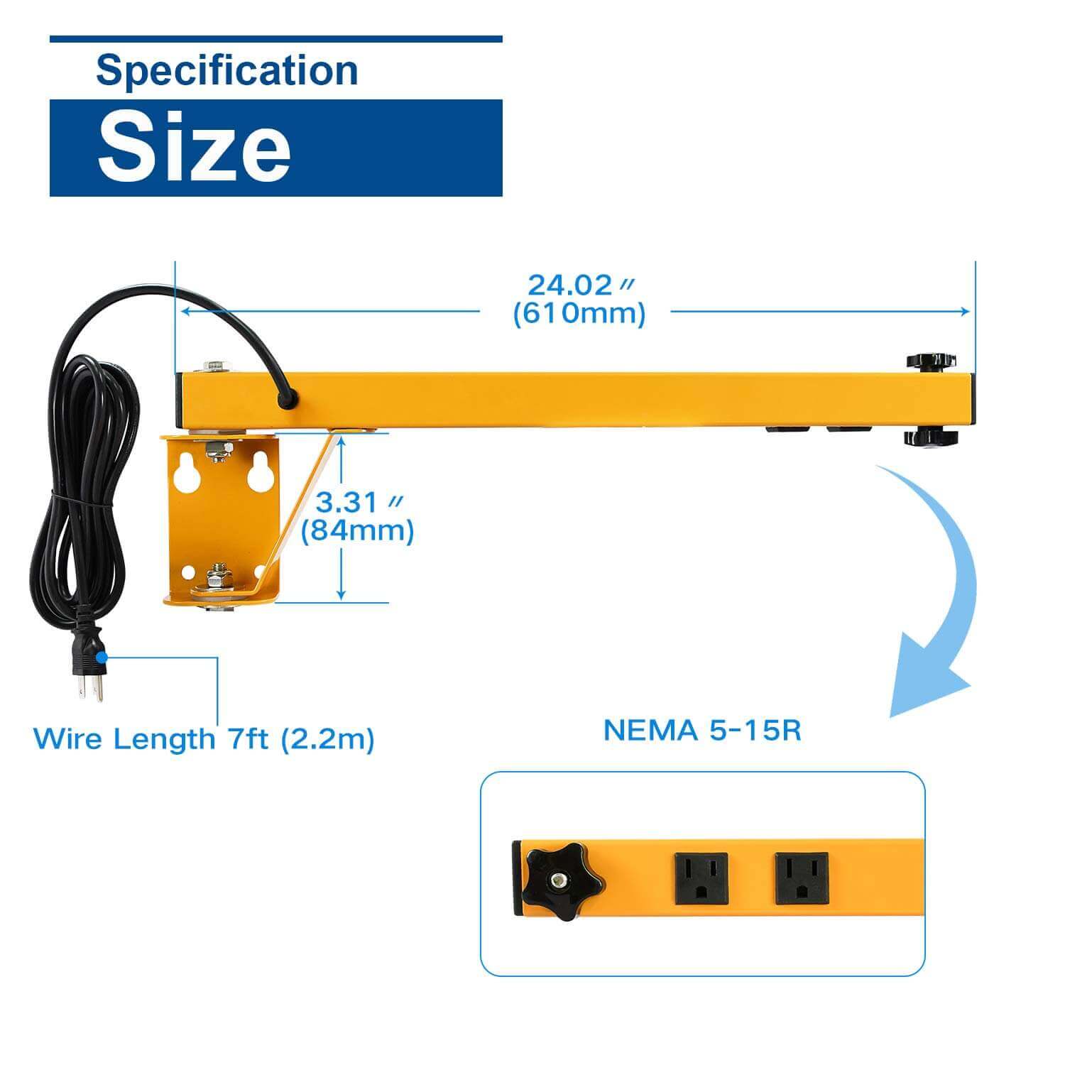 MCWOFI Led loading dock light heavy industry machinery installation light arm lamp support