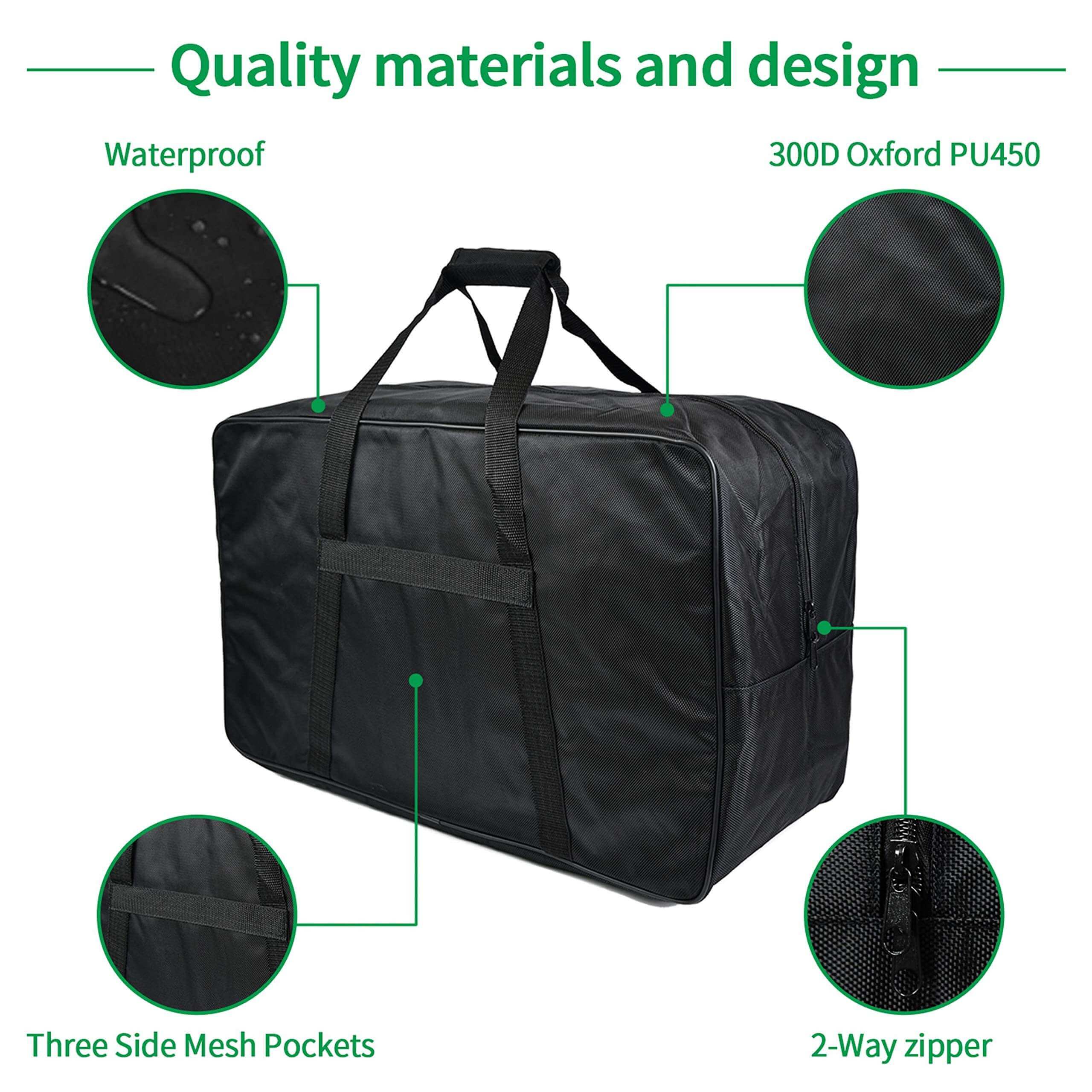 This large luggage bag is suitable for industry, family, tourism and other industries. It can also carry sports / Hunting / travel / hiking equipment or any other outdoor activities.