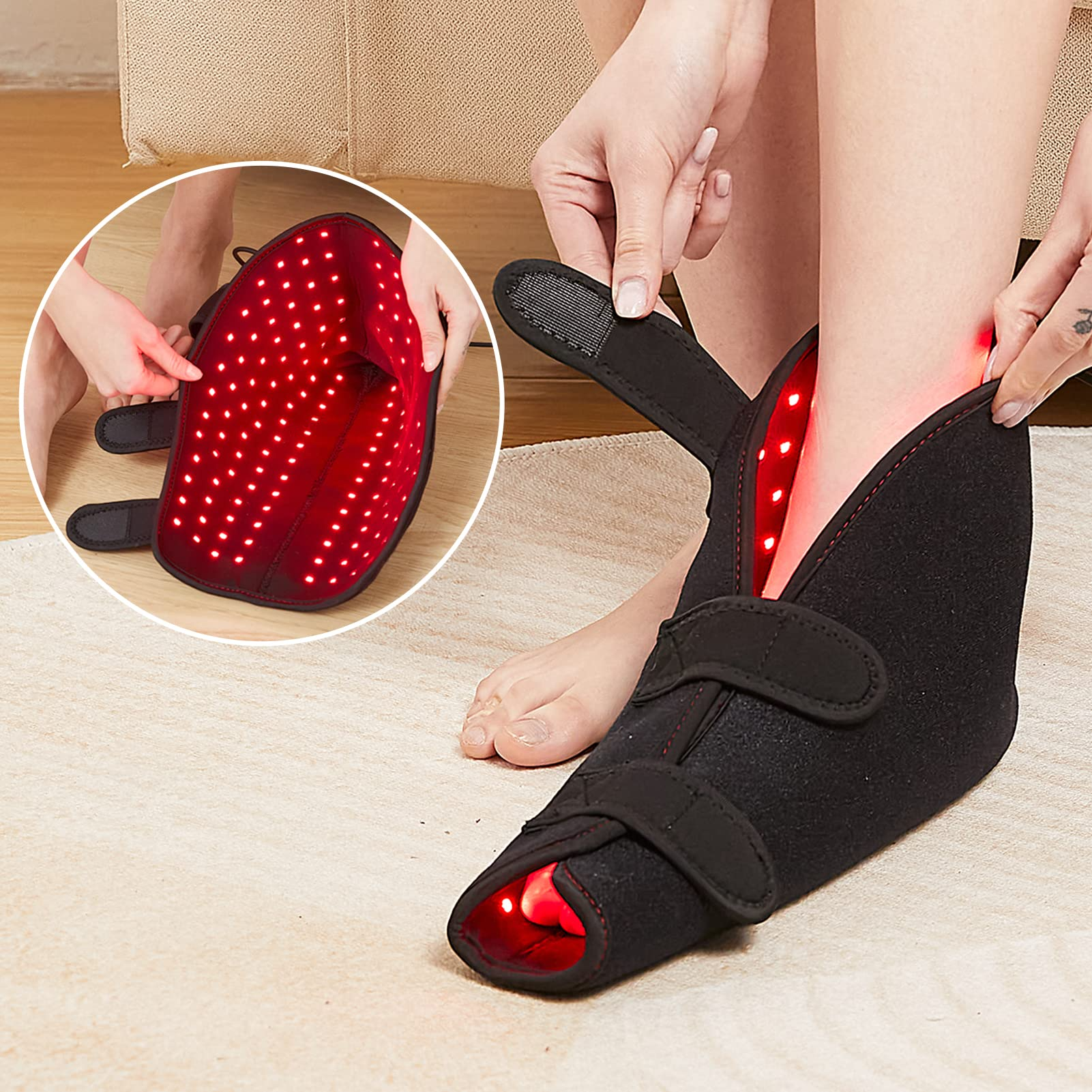 Red light and infrared light therapy for the feet