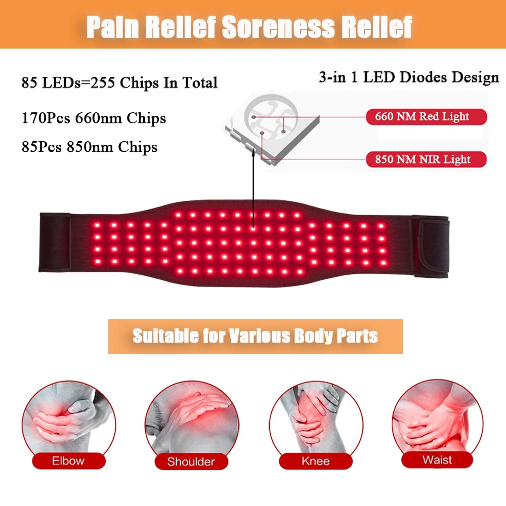 Red light therapy belt for body pain