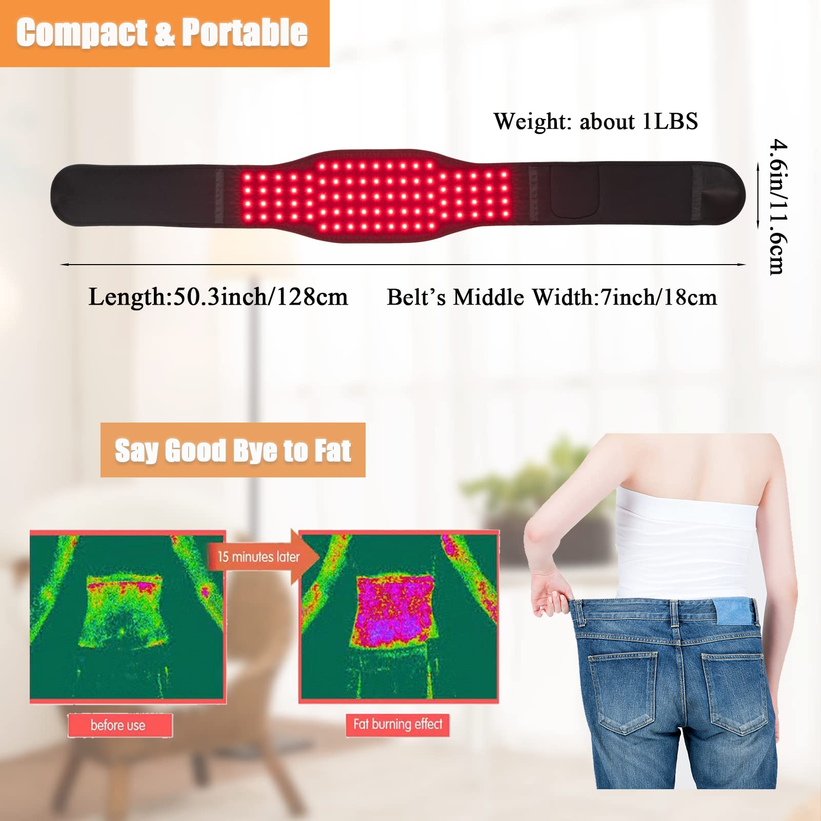 Red light therapy belt for body pain