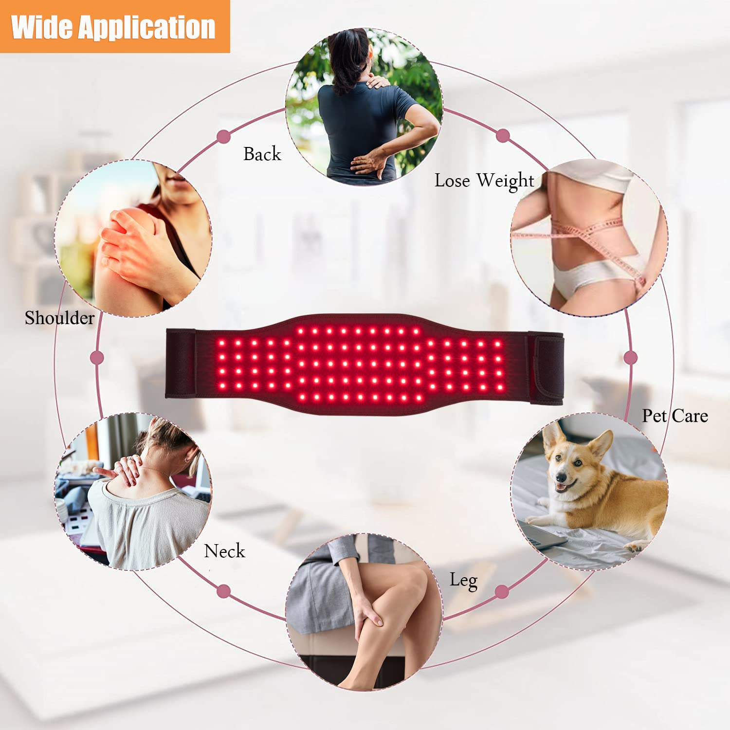 Red light therapy belt for body pain